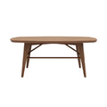 Mid-Century Modern Oval Wooden Coffee Table with Slanted Legs