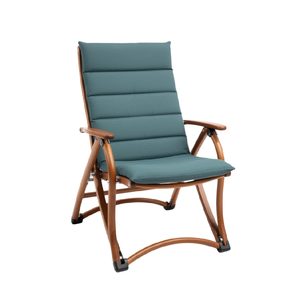 Ergonomic Folding Chair with Cushioned Seat and Wooden Frame