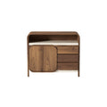 Modern Wooden Console Table with Curved Edges and Storage Drawers